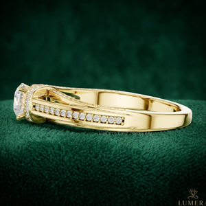 Anillo de Compromiso de Lujo con Diamante Cultivado en Laboratorio, Corte Brillante Redondo, Certificado IGI, Chapado en Oro de 18K, Venta al Por Mayor de Fábrica, para Mujer - Product Image 2