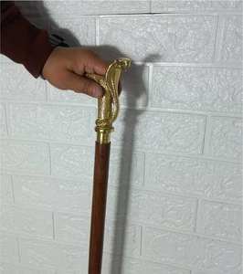 Elegant brass handle wooden <b>walking</b> cane for classic gentleman fashion and comfortable senior support - Product Image 6