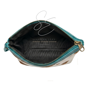 Genuine Leather Hair On Hide <b>Wristlet</b> Clutch Mini Handmade Western Zipper Pouch Unisex Travel Pouch for small essentials - Product Image 5