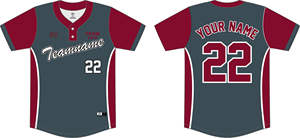 เสื้อเบสบอลผู้ชายแบบสั่งทำพิเศษ แขนสั้น ติดกระดุม ผ้าโพลีเอสเตอร์/คอตตอนตาข่าย พิมพ์ลายแบบรีดร้อน แห้งเร็ว - Product Image 3
