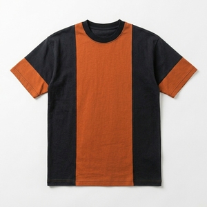 T-shirt d'été pour homme à panneaux ondulés, design minimaliste coupé-cousu, col ras du cou avec bord contrastant, fournisseur d'impression personnalisée OEM - Product Image 1