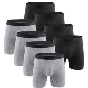 Boxers mi-taille pour hommes en Spandex/Polyester - Séchage rapide, respirant, antibactérien, tissu tricoté écologique, logo personnalisé, OEM - Product Image 5