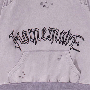 Oversized Distressed Embroidered Hoodie Unisex <b>Vintage</b> Washed Streetwear Heavyweight Fleece <b>Sweatshirt</b> - Product Image 4