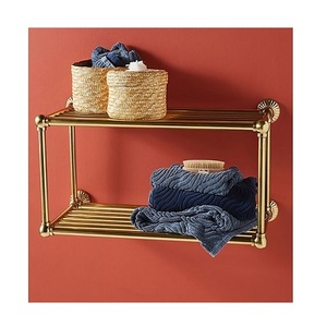 Exclusive Quality Metal Gold Color Wall Mounted Rack Marvelous Design Customized Shape Bathroom Rack In India - Product Image 6