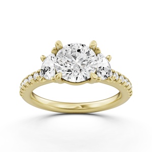 Anillo de Compromiso de Moissanita con Corte Ovalado en Color Dorado, Anillo de Boda de Cuatro Garras para Mujer - Product Image 2