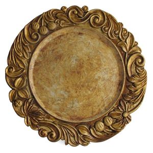 Assiette de présentation ronde au design moderne, couleur or, pour mariage, vaisselle de table, assiettes et plats de luxe pour service. - Product Image 4