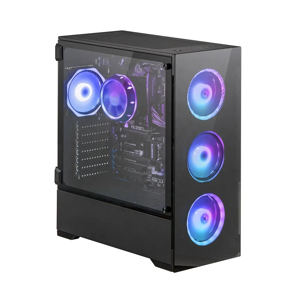 E-ATX Desktop Computer Box Tempered Glass CPU Cabinet RGB Full Tower Gaming Computer PC Case