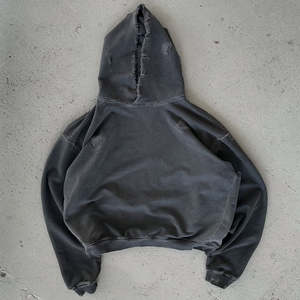 เสื้อฮู้ดดี้ผู้ชายทรงโอเวอร์ไซส์ สไตล์วินเทจ ลุคขาดๆ แบบลำลอง สตรีทแวร์ - Product Image 6