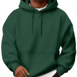 Sweat à capuche homme coupe décontractée, uni, personnalisable, en molleton épais, avec poche kangourou, mélange 100% coton - Product Image 1