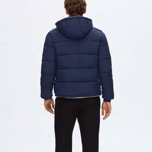 Abrigos Personalizados con Logotipo OEM al por Mayor 2025, Chaquetas Acolchadas de Invierno para Hombre, Chaquetas de Plumón con Relleno de Poliéster, Color Azul Marino, para Adultos - Product Image 3