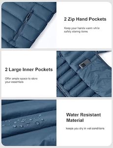 <b>Men's</b> Lightweight Packable Down Coat Waterproof Winter Hooded Jacket Custom Quilted Storage <b>Pouch</b> 100% Down - Product Image 4
