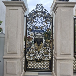 Puerta Moderna de Hierro Forjado con Diseño Abatible para Seguridad del Hogar, Duradera y Personalizable para Villas, Hospitales y Proyectos Residenciales - Product Image 3