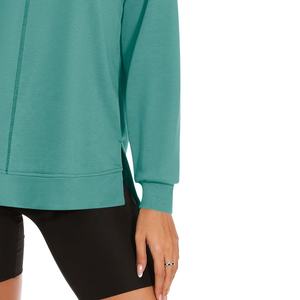 Vente en gros sweat-shirt d'hiver en molleton uni pour femmes vêtements de ville décontractés figurines d'épaule respirantes sweats à capuche écologiques tricotés - Product Image 3