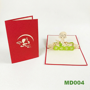 Tarjeta de Invitación para Bautizo de Bebé Recién Nacido, Tarjeta de Felicitación 3D Pop-up, Manualidades de Papel Hechas a Mano, Impresión Offset, Día de la Madre - Product Image 6