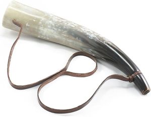 Corneta de Cuerno de Buey Vikinga Nórdica Hecha a Mano, Corneta Medieval para Sonidos de Toro, Corneta de Vaca Pulida y Portátil para Tocar - Product Image 1