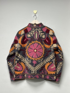 Maaunique Embroidered Handmade Eco-Friendly Breathable Floral Pattern <b>Velvet</b> Bomber <b>Jacket</b> <b>Women</b> O-Neck Full Autumn/Winter - Product Image 2
