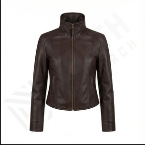 Nueva llegada de alta calidad de diseño personalizado chaqueta de cuero de las mujeres de punto de lona transpirable personalizable servicio OEM - Product Image 2