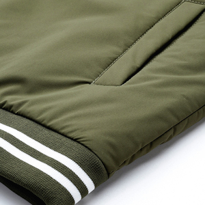 Premium Custom Men's College Varsity <b>Jacket</b> Stand Collar Breathable <b>Fleece</b> <b>Lined</b> Satin Lining Front Embroidery - Product Image 6