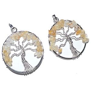 Collar de árbol de la vida de amatista con colgante de piedras preciosas de 7 Chakras Artesanías de piedras semipreciosas - Product Image 2