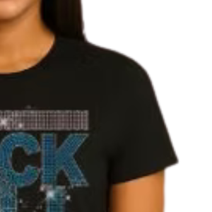 Camiseta Negra con Diseño Retro de Letras Brillantes para Mujer, Ropa Casual para el Día a Día, Estilo Urbano, Cómoda y a la Moda - Product Image 4