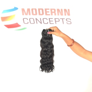 Extensions de cheveux humains indiens Remy vierges bruts à 100 %, qualité supérieure, double trame, ondulés, couleur naturelle, 100 g, trame double cousue à la machine - Product Image 3