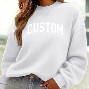 Sweat-shirt à col montant en molleton French Terry personnalisé pour femme, avec lettrage brodé, décontracté, hiver, écologique, respirant - Product Image 1