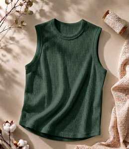 Camiseta sin mangas de poliéster para hombre, cuello redondo, color liso, informal, transpirable, talla XL - Product Image 1