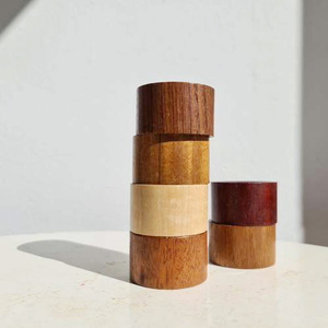 B2B Sell <b>Solid</b> <b>Wood</b> Napkin Ring Set Handmade Rustic Napkin Holder for <b>Dining</b> <b>Table</b> Wedding & Home Decor for <b>Table</b> Decor - Product Image 3