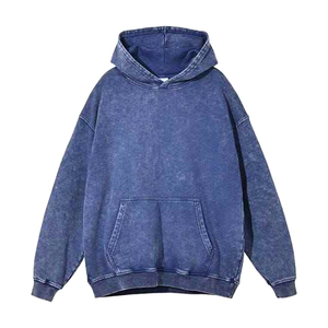 เสื้อฮู้ดดี้ผ้าฟลีซคอตตอน 100% หนัก 300 กรัม แบบสั่งทำพิเศษ ล้างสีแบบแอซิดวอช ทรงโอเวอร์ไซส์ สไตล์สตรีทแวร์ วินเทจวอช  สำหรับผู้ชาย - Product Image 5