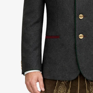 Veste traditionnelle bavaroise pour homme, Janker, en laine Loden, col montant, respirante, pour l'hiver, usage extérieur, haute qualité, style urbain - Product Image 3