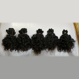 Extensions de cheveux humains bouclés naturels Remy indiens 100 % naturels, 100 grammes, noirs, double trame, tissées à la machine - Product Image 4