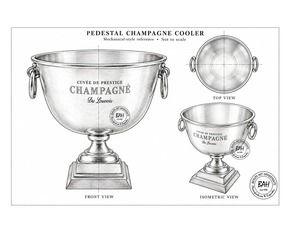 BAH Glacière à vin élégante en aluminium doré avec grande capacité de rétention de glace pour les fêtes et les mariages - Product Image 3