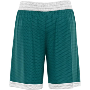 Pantalones Cortos de Baloncesto para Hombre, Color Verde con Ribete Blanco, Impresión por Sublimación, Secado Rápido, Cintura Elástica, Logotipo Personalizado, Número 00 - Product Image 2