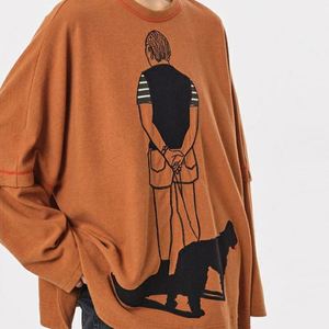 Women's Oversized Double Sleeves T Shirt Premium Cotton Round <b>Neck</b> Long Sleeve Streetwear Fashion Casual Clothing Top - Product Image 3