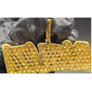 Lab Grown Diamond " BIGUZI " <b>Letter</b> Pendant Iced Out Hip Hop Necklace Bling Chain Luxury Statement Jewelry Gift - Product Image 2