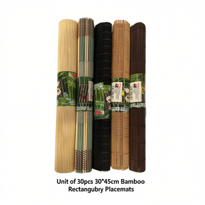 Unit of 30pcs 30*45cm Bamboo Rectangular <b>Placemats</b> Natural and Eco-Friendly Oriental Style <b>Table</b> Accessories Made in China - Product Image 2