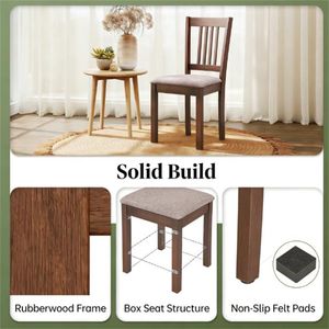 Due sedie da pranzo marroni per sala da pranzo e soggiorno, mobili da cucina - Un set - Product Image 4