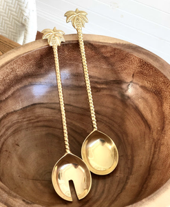 Stainless Steel & Brass <b>Salad</b> Server Sets Events Tableware Use Dinnerware <b>Salad</b> <b>Tools</b> Table Decor Brass <b>Salad</b> Server - Product Image 3