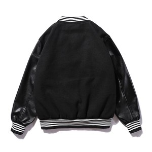 Chaqueta Varsity Roja para Hombre, Diseño con Parches Bordados, Estilo Preppy, Cuello Camisero, Corte Regular para Otoño - Product Image 4