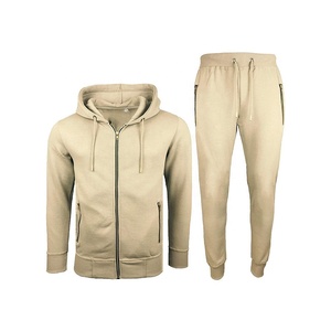 New Arrival Men's Gym Wear Zip <b>Up</b> Hoodies With Track Pants Custom Tracksuit Set - Product Image 1