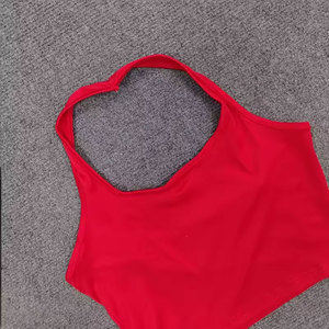 Women's Red O-Neck Solid Satin Knitted Casual Breathable Quick-Dry Eco-Friendly Anti-Pilling Anti-Shrink Tank <b>Top</b> - Product Image 2