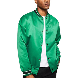 Chaqueta Varsity Azul Satinado para Hombre, Manga Larga, Cortavientos, Chaqueta Bomber de Invierno, Logotipo Personalizado, Ropa Urbana - Product Image 5