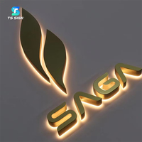 Letras de Canal LED con Efecto Halo Regulable, Letrero Acrílico Retroiluminado para Restaurante, Bar, Hotel, Logotipo Luminoso, Letrero con Nombre Comercial Iluminado