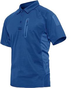 Camiseta de Manga Corta para Hombre, 100% Algodón, Transpirable, para Entrenamiento al Aire Libre, Secado Rápido, con Bolsillo con Cierre, Tejido de Punto Táctico - Product Image 4