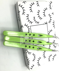 Pinces à épiler professionnelles en acier inoxydable japonais avec logo personnalisé, couleur verte durable, pointe pointue, polyvalentes - Product Image 4