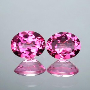 Par de topacios rosas naturales, forma ovalada, piedras sueltas de cristal rosa para la fabricación de joyas, anillos y colgantes. - Product Image 1