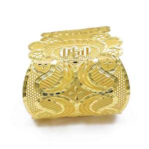 กำไลข้อมือทองชุบลายดอกไม้แบบกว้างสำหรับผู้หญิง ขายส่ง ทอง 14K 18K 24K แฟชั่นแบบดั้งเดิม - Product Image 3