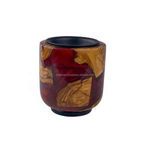 Brûleur à encens Bukhoor artisanal en résine époxy et bois d'acacia, flamme arabe intemporelle, support d'encens Oud artistique pour la décoration du Ramadan - Product Image 5