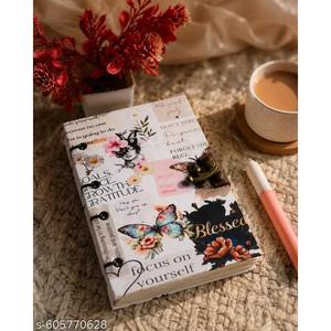 CRAFT HACKLE DIY Collage Paper Journal Butterfly Floral Decoupage Hardcover Notebook with Hand Stitched Binding and Metal Clasp - Product Image 1