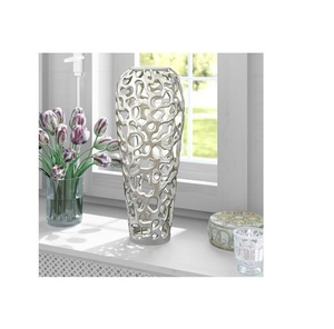 Jarrón Metálico Plateado Transparente Moderno con Color Personalizable para una Decoración Elegante del Hogar - Product Image 4